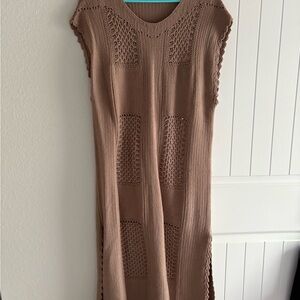 Ces Femme Textured Knit Dress in Brown